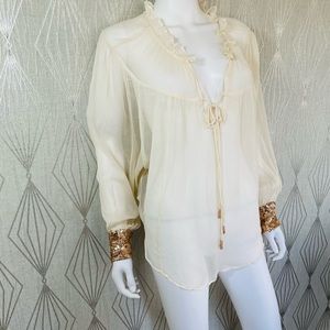 Free People | Dream Cuff Flowy Sheer Top